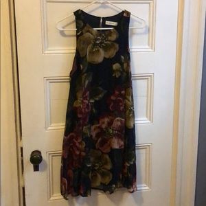 Floral dark colored mini dress